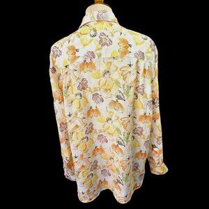 Matt Totillo Linen Shirt Men L Over Easy Options Button Front Long Sleeve Yellow